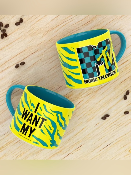 Zak! Other - MTV Yellow & Teal 'I Want My MTV' Ceramic Mug set of 2!